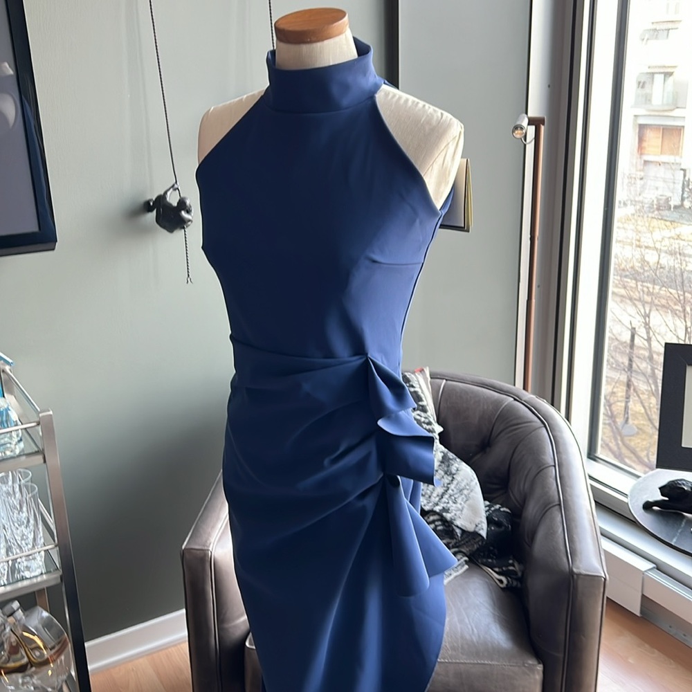 NWOT Chiara Boni La Petite Robe Gudrum Sleeveless Mermaid Gown Rich Blue Size 4 - Picture 5 of 9